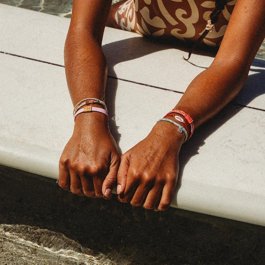 ROXY - Pink Hair Tie Bracelet Set