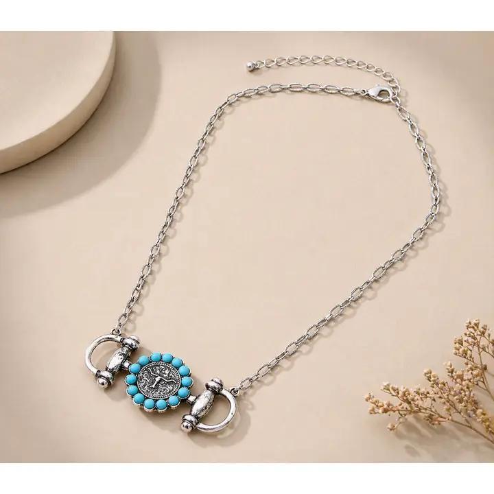 Western Horsebit & Steerhead Link Chain Necklace