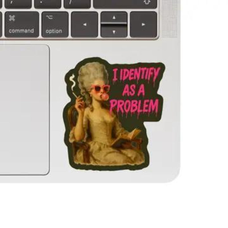 Juju and Moxie I Identify As A Problem Humor High Quality Vinyl Sticker
