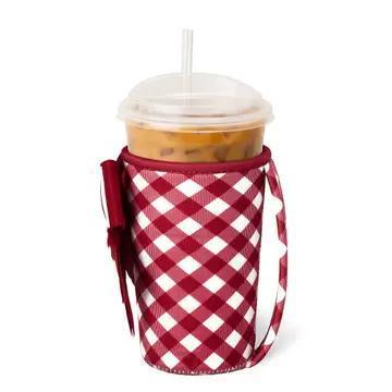Gameday Gingham Iced Cup Coolie Crimson, Medium
