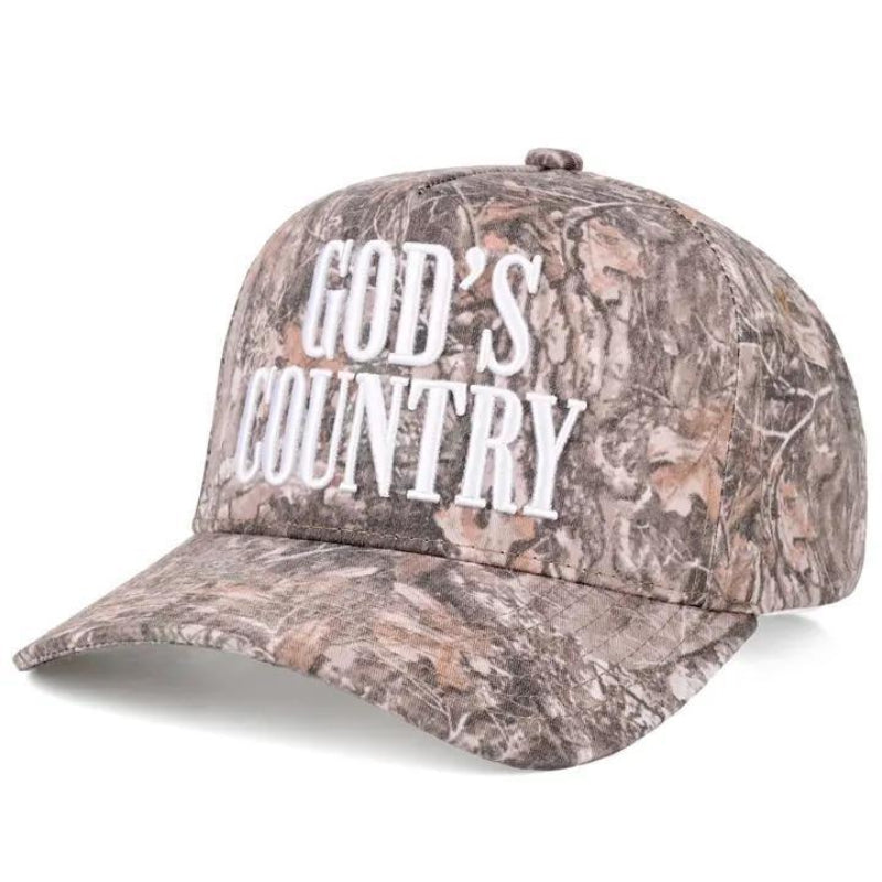 C.C GOD'S COUNTRY Letter on Two Tone Trucker Hat DKM2 - Front View