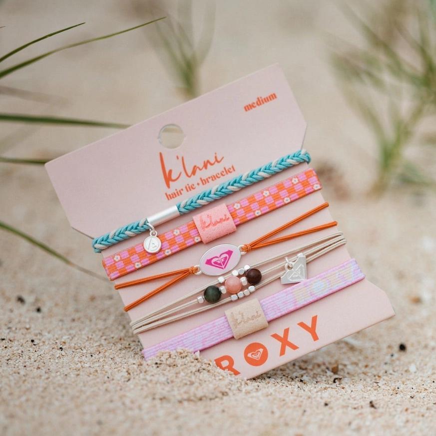 ROXY - Pink Hair Tie Bracelet Set