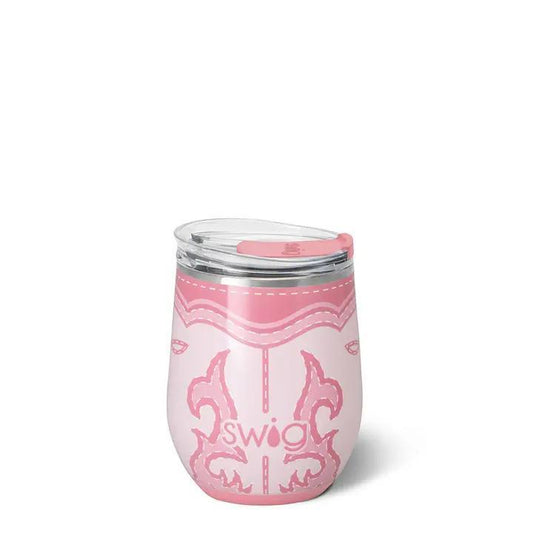 Boot Scootin' Stemless Wine Cup Pink, 12oz