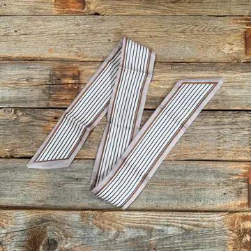 Cream & Brown Skinny Wild Rag Scarf