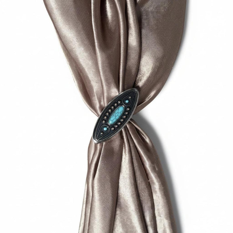 Copper and Antique Silver Turquoise Ellipse Concho #W266 | ROSETTE R102