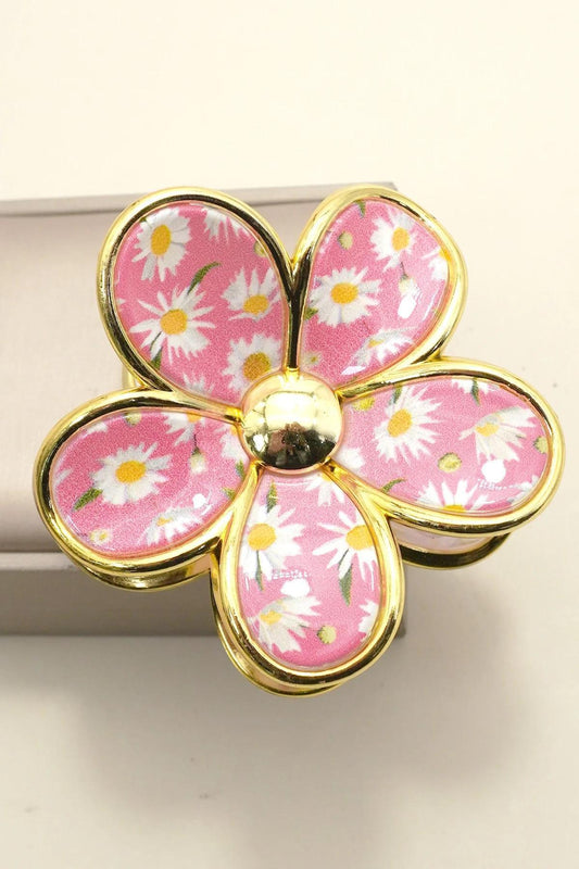 Floral Bloom Hair Claw Clips - Rose