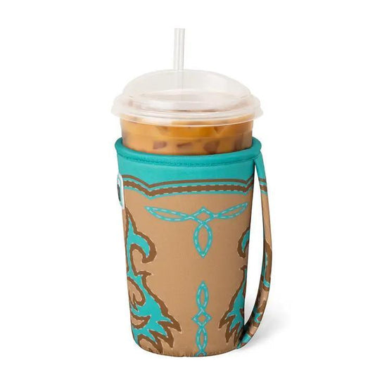 Boot Scootin' Iced Cup Coolie Turquoise, Medium