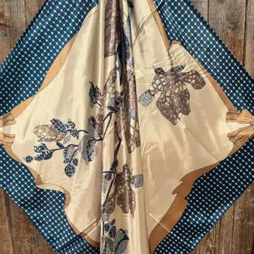 Tan & Blue Floral Wild Rag