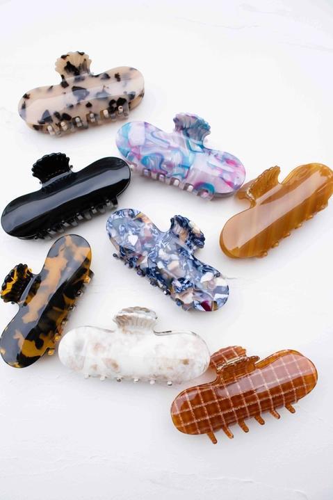 Golden Harvest Hair Claw – Rust & Blue Moon