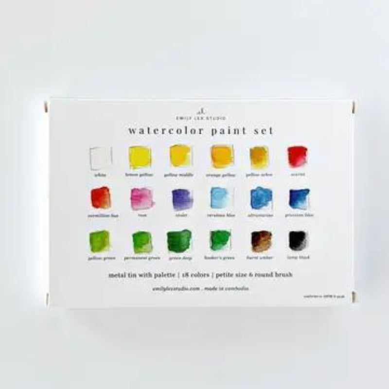 Emily Lex Studio Watercolor Paint Set 18 Colors with Brush
