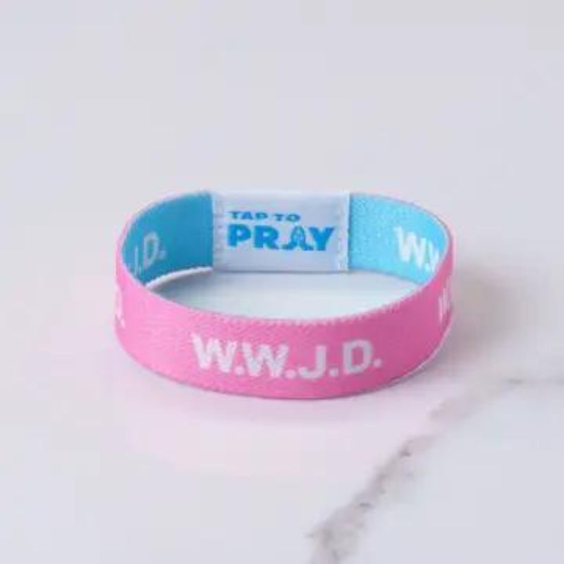 Versible Tap To Pray™ Wristbands - Blue & Pink WWJD