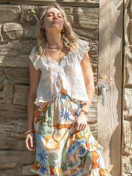 Ruffle Sleeve Top | OFF WHITE
