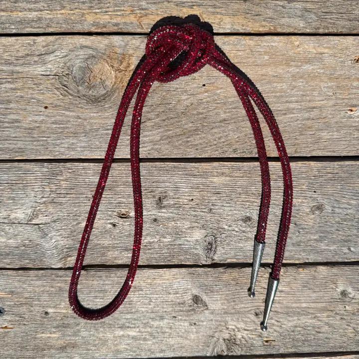 Rhinestone Bolo Tie with Western Slide