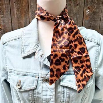 Brown & Black Skinny Wild Rag Scarf