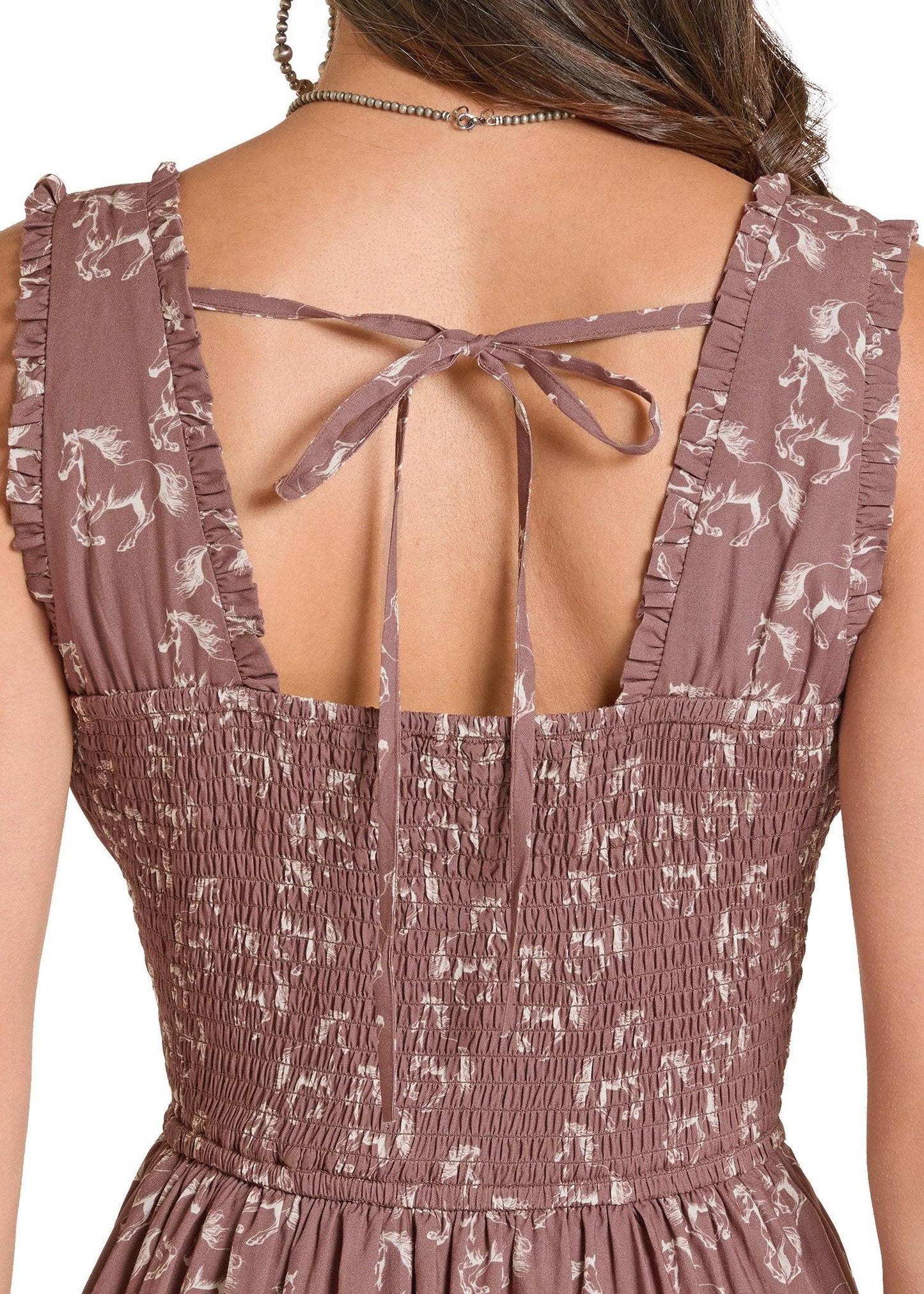 Horse Print Tiered Dress