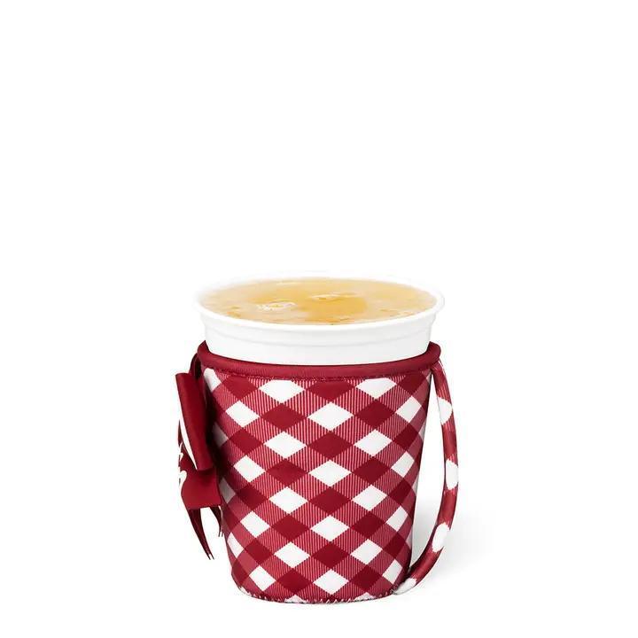 Gameday Gingham Iced Cup Coolie Crimson, Small