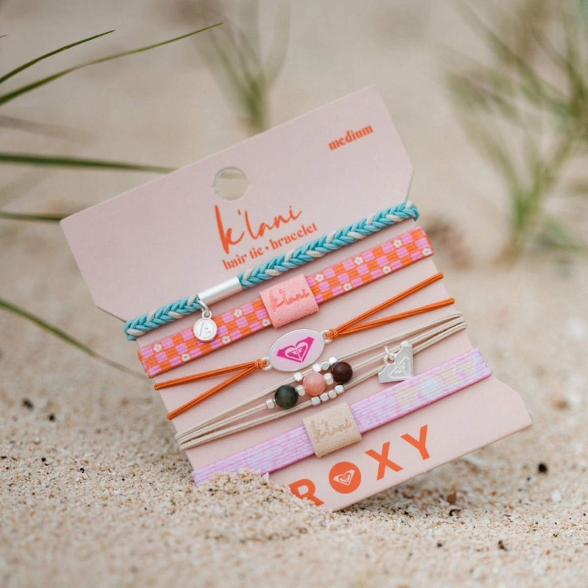 ROXY - Pink Hair Tie Bracelet Set