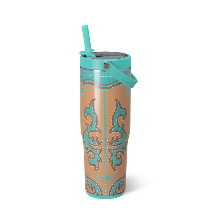 Boot Scootin' To-Go Tumbler Turquoise, 30oz