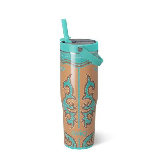 Boot Scootin' To-Go Tumbler Turquoise, 30oz