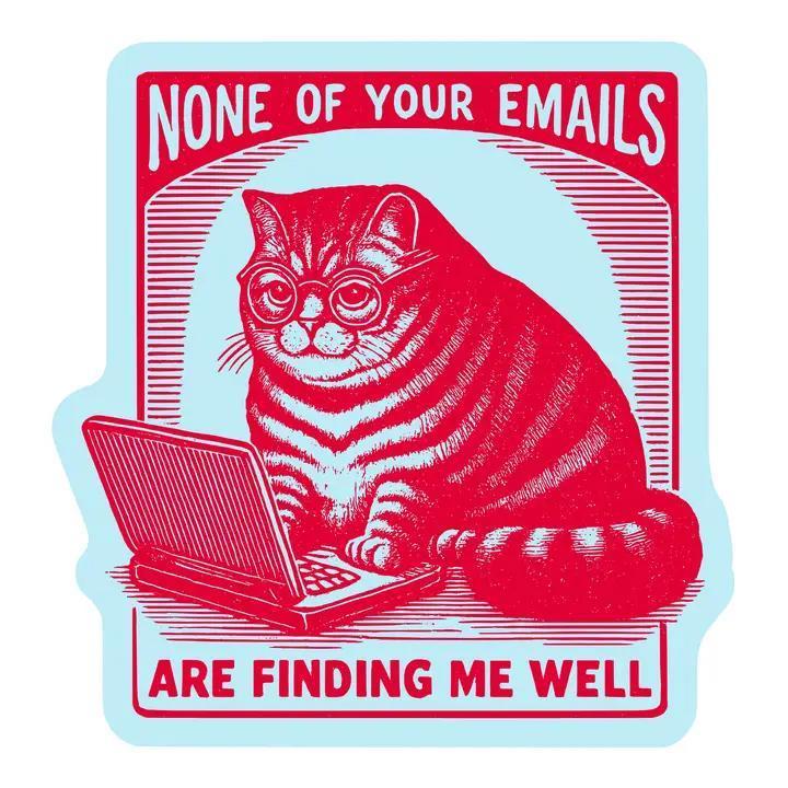 Juju and Moxie Work Kitty Cat Sticker