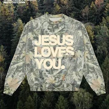 Jesus Loves You Camo Crew Heavyweight