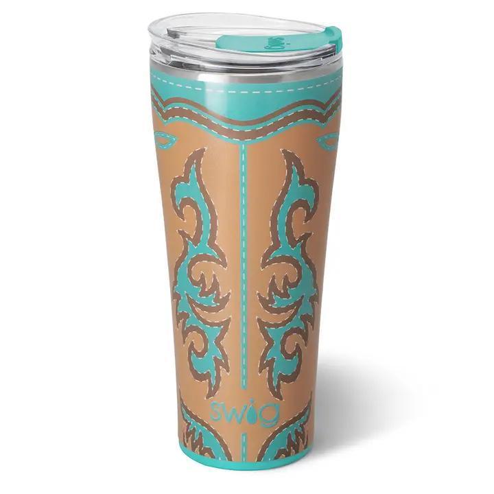 Boot Scootin' Tumbler Turquoise, 32oz