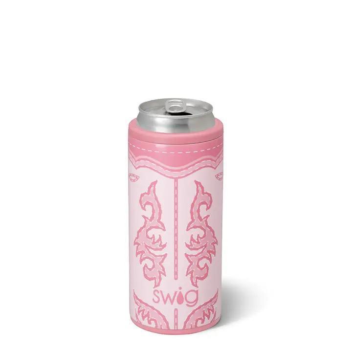 Boot Scootin' Skinny Can Cooler Pink, 12oz