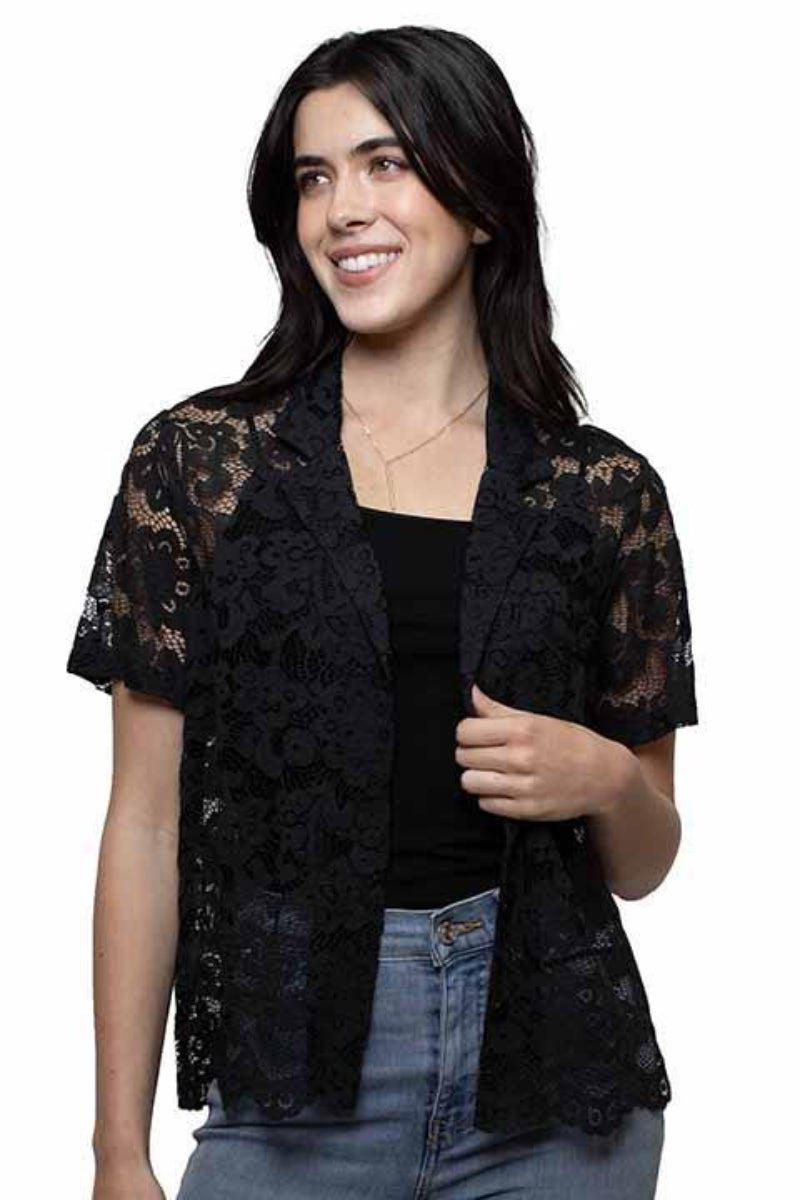 Scully HC1031 Floral Lace Cardigan - Front View