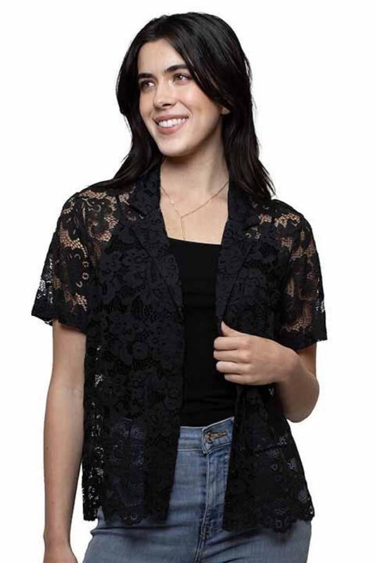 Scully HC1031 Floral Lace Cardigan - Front View