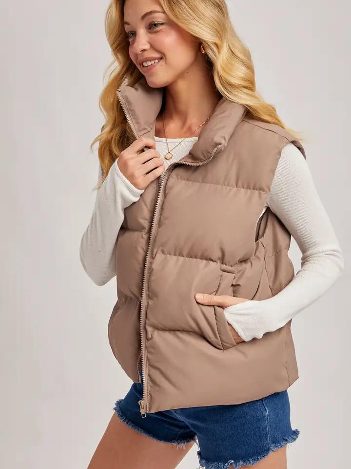 Zipper Front Puffer Vest