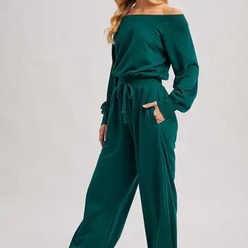 Off-Shoulder Knit Jumpsuit