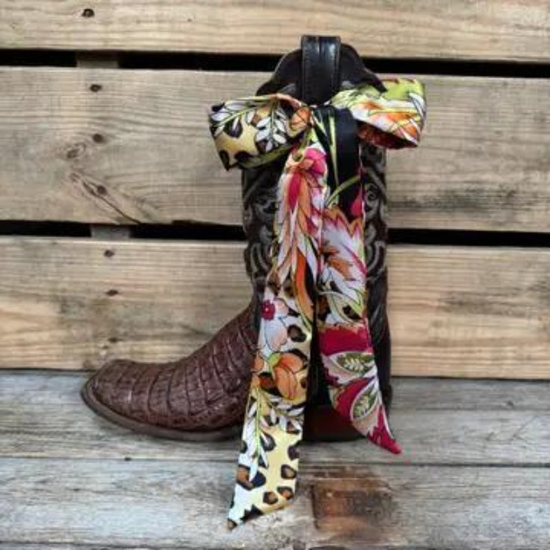 Rodeo Drive Yellow and Black Western Skinny Mini Wild Rag Scarf