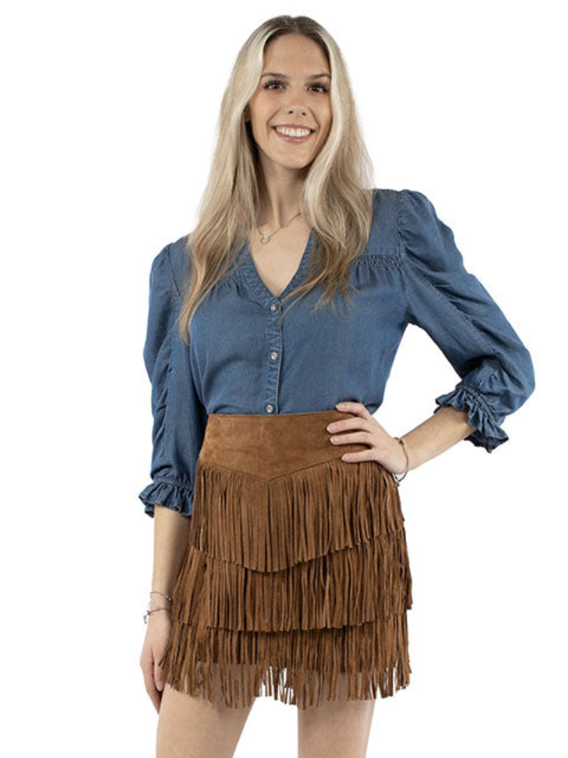 Scully Ladies Fringe Skirt - Front View