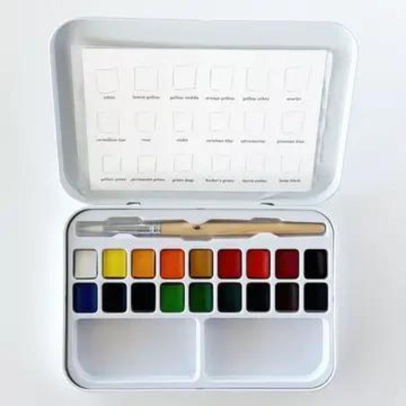 Emily Lex Studio Watercolor Paint Set 18 Colors with Brush