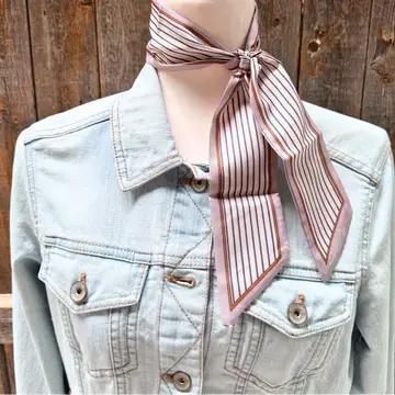 Cream & Brown Skinny Wild Rag Scarf