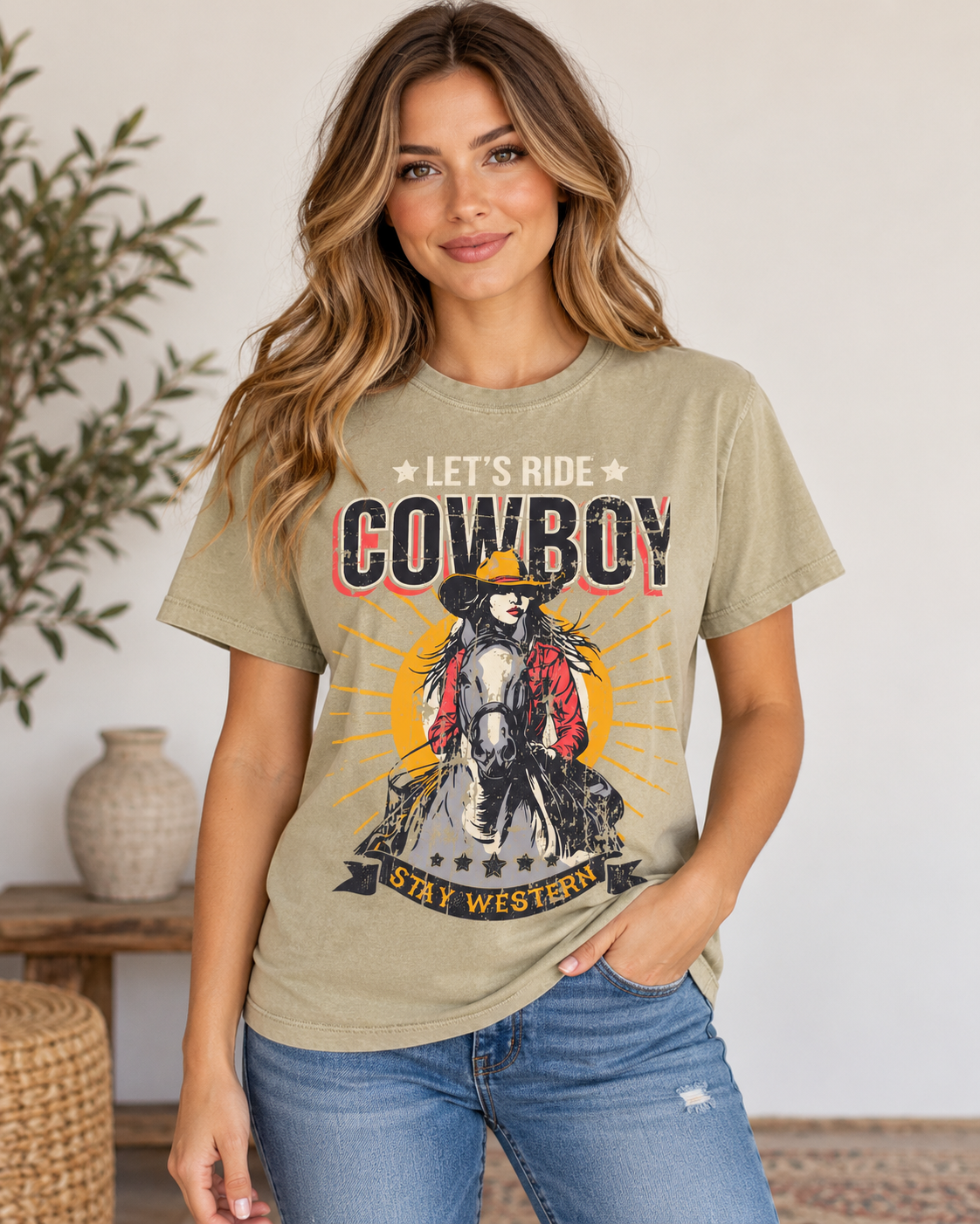 Rock & Roll Denim Graphic T-Shirt