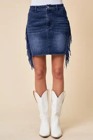 Fringed Mini Skirt