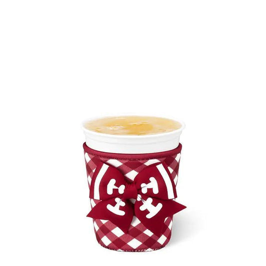 Gameday Gingham Iced Cup Coolie Crimson, Small