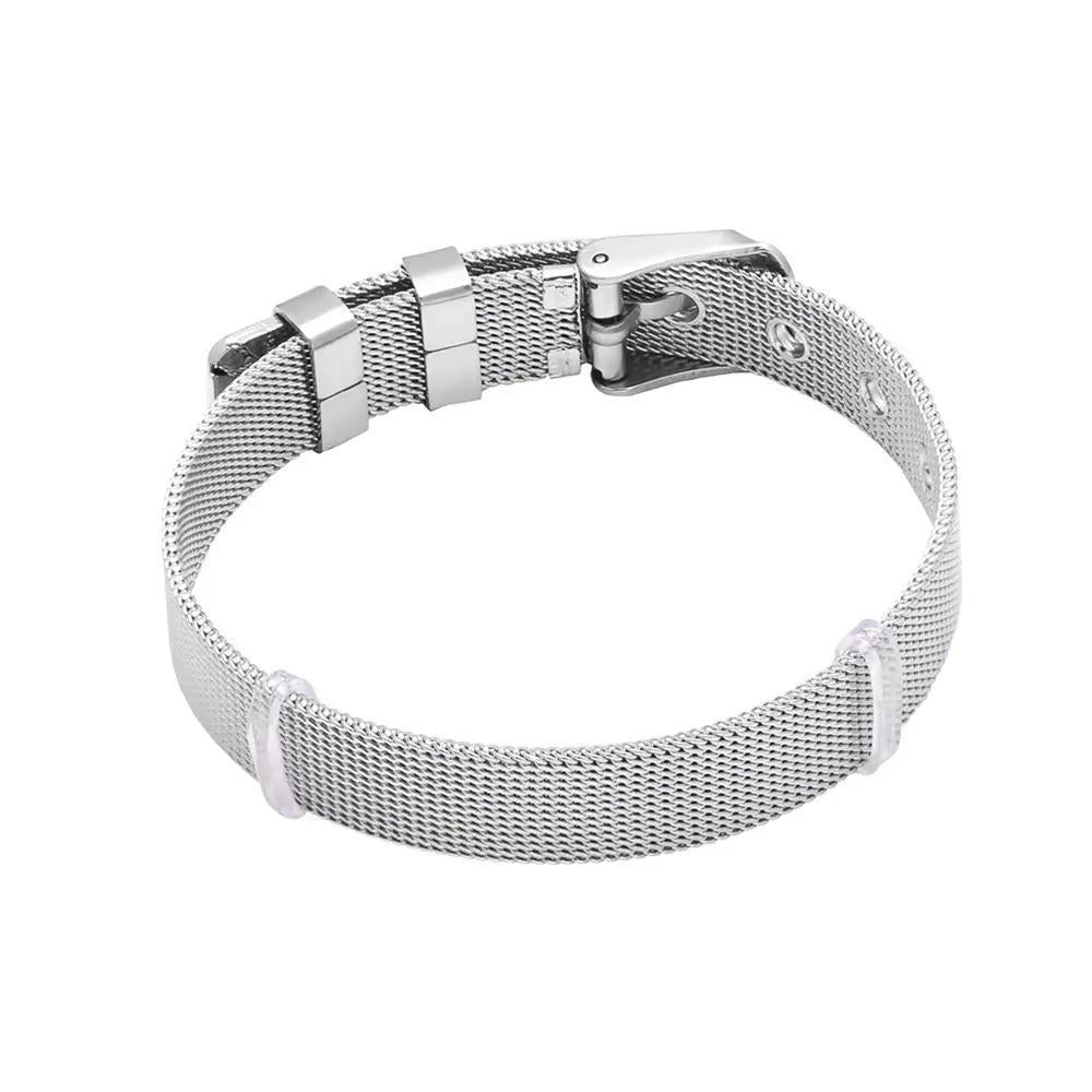 Bubble Initial Custom Word Name Watch Charm Bracelet Silver Watch Band