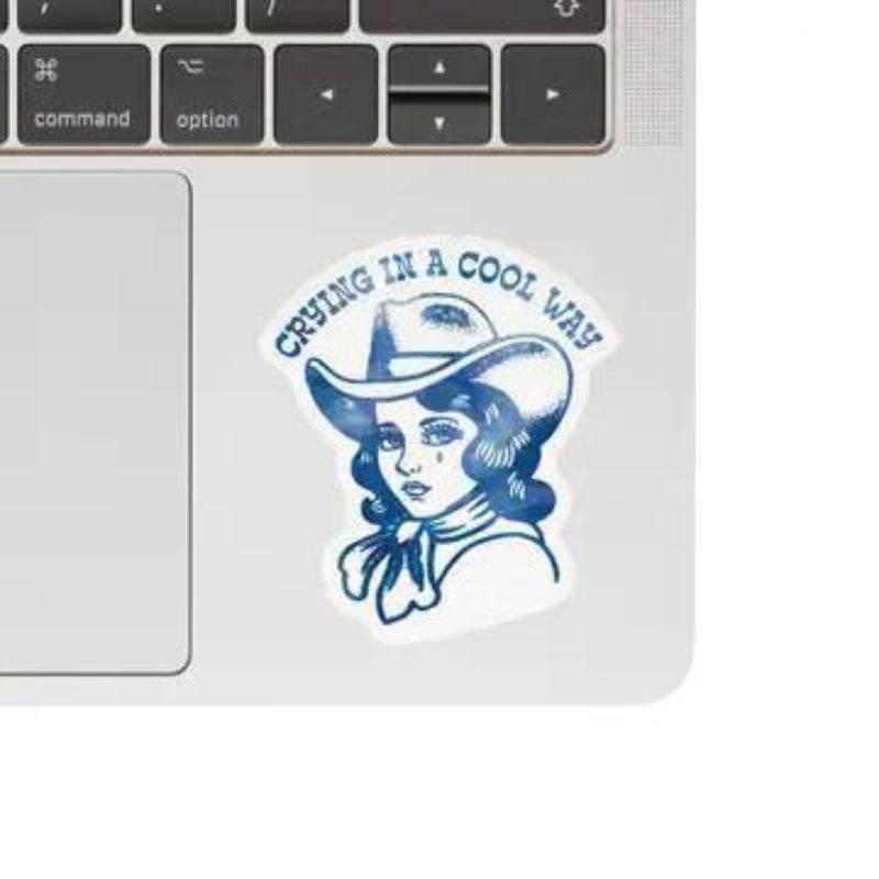 Juju and Moxie Crying Cowgirl Retro Western High Quality Vinyl Sticker