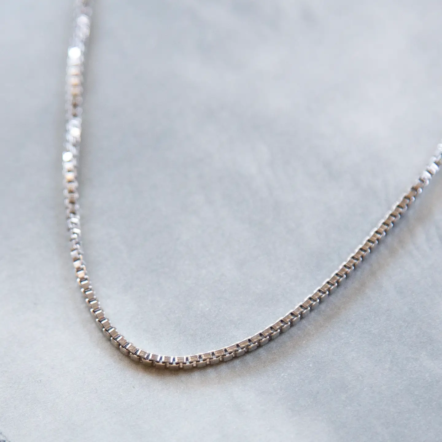 Vintage Silver Box Chain Necklace