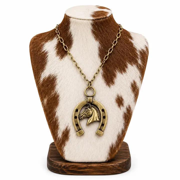 Western Horse & Horseshoe Statement Necklace
