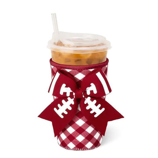 Gameday Gingham Iced Cup Coolie Crimson, Medium
