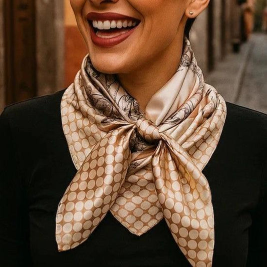 Rodeo Drive Tan And Cream Wild Rag Scarf WR3305