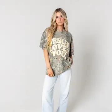 Jesus Love You Puff Print Tee