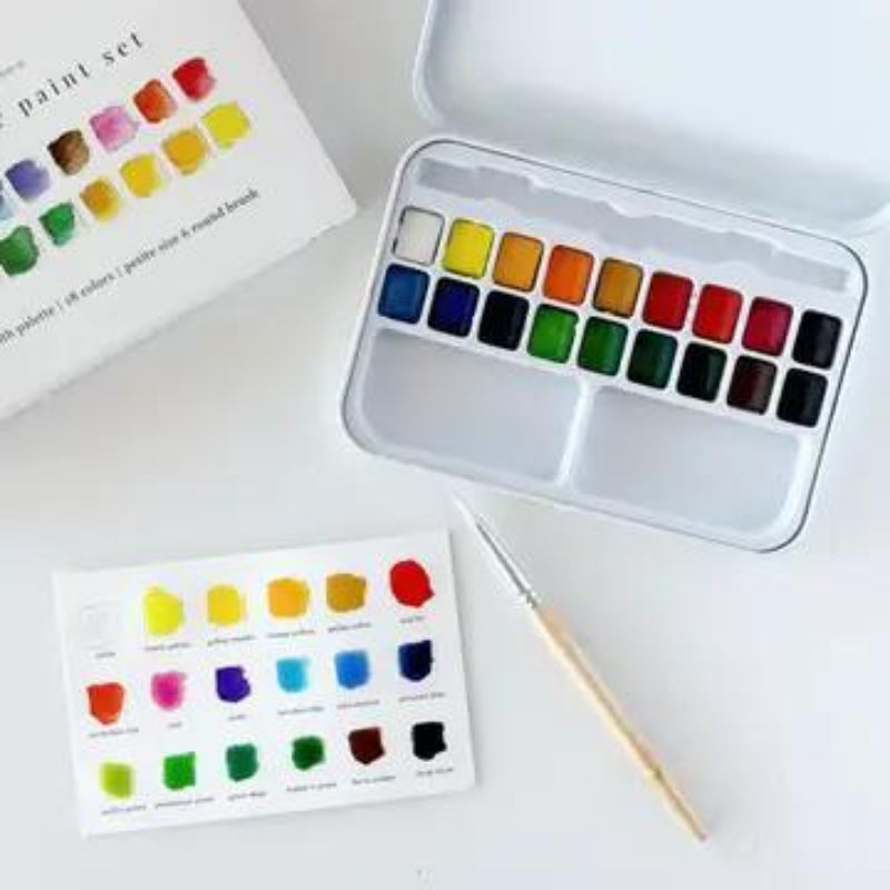 Emily Lex Studio Watercolor Paint Set 18 Colors with Brush