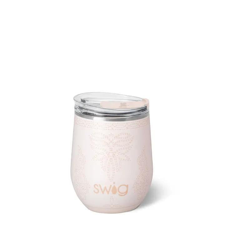 Swig Saddle Stitch Cream Stemless Wine Cup 12oz