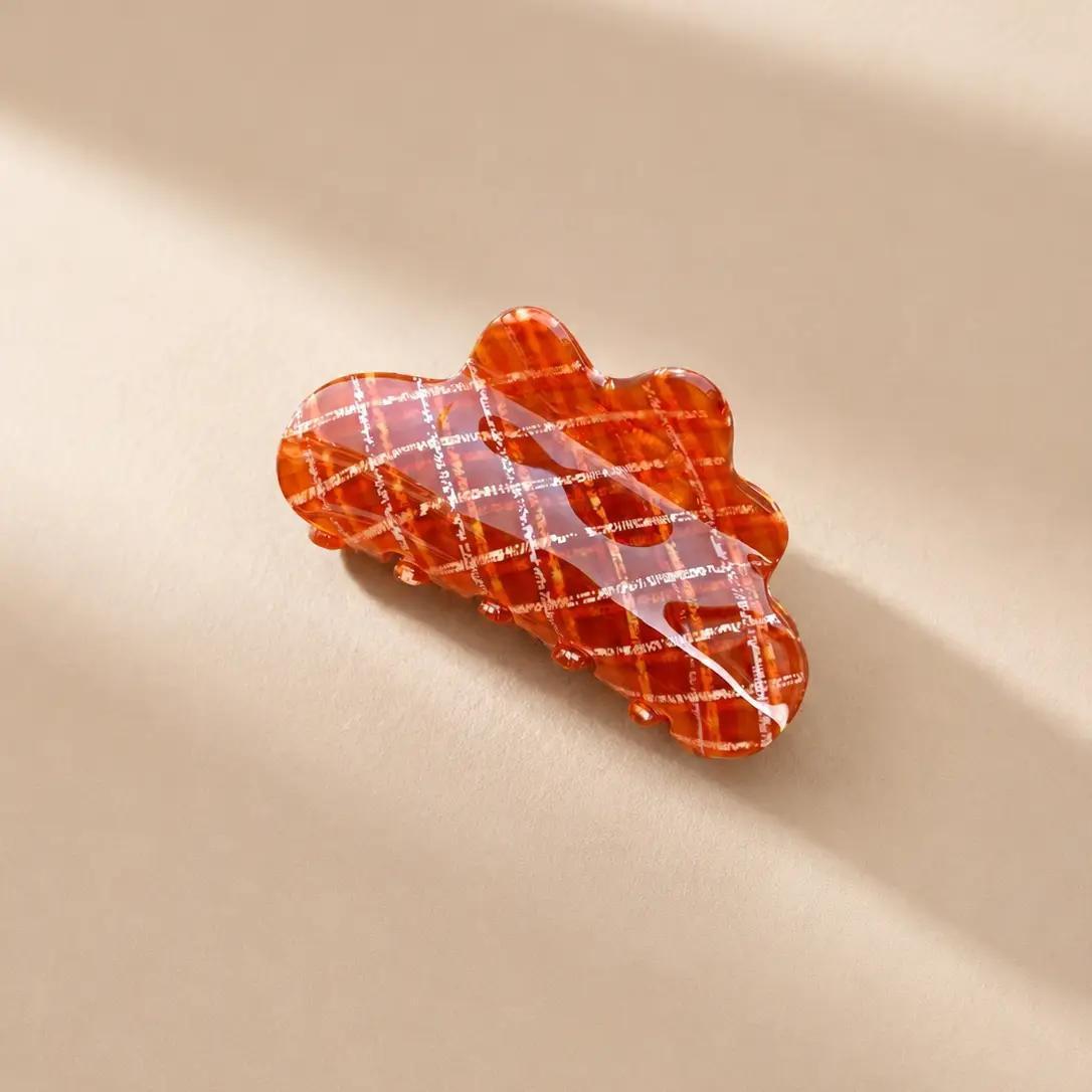 Tiepology Eco Cloud Hair Claw Clip | Rust Checkered