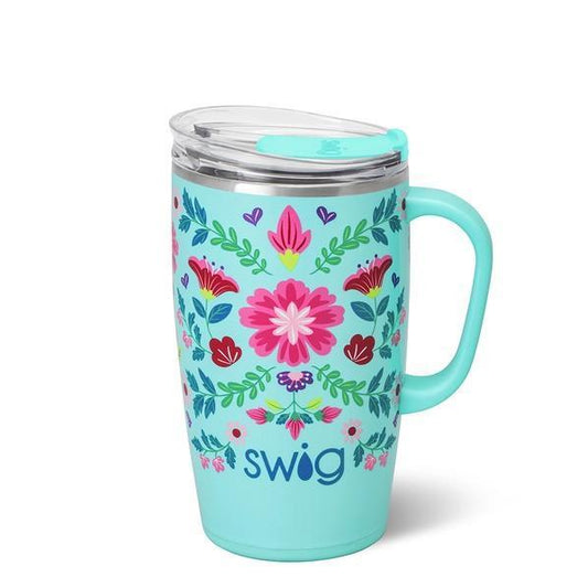 Swig Flora Azul Travel Mug 18oz