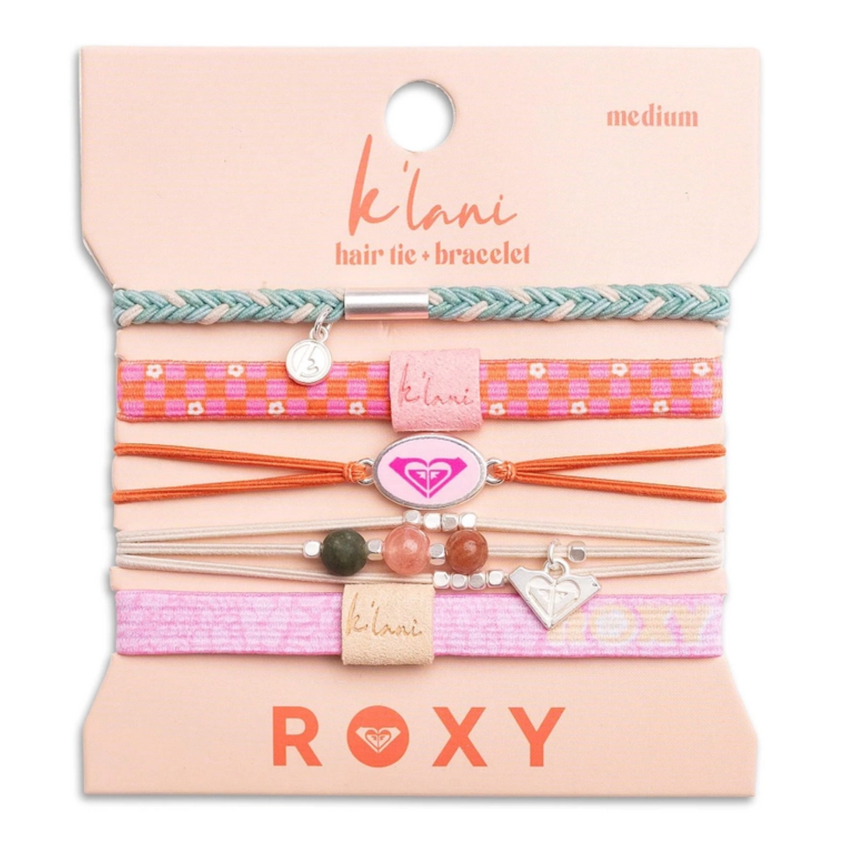 ROXY - Pink Hair Tie Bracelet Set